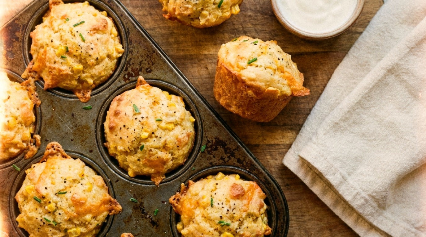 Zest Salt Cheesy Corn Muffin Cups seasoned with Chooki's Zest Chicken Salt