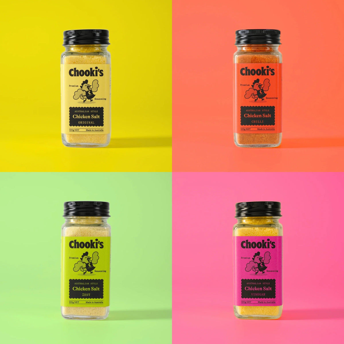 Build Your Own Pack - all four Chooki's chicken salt flavours