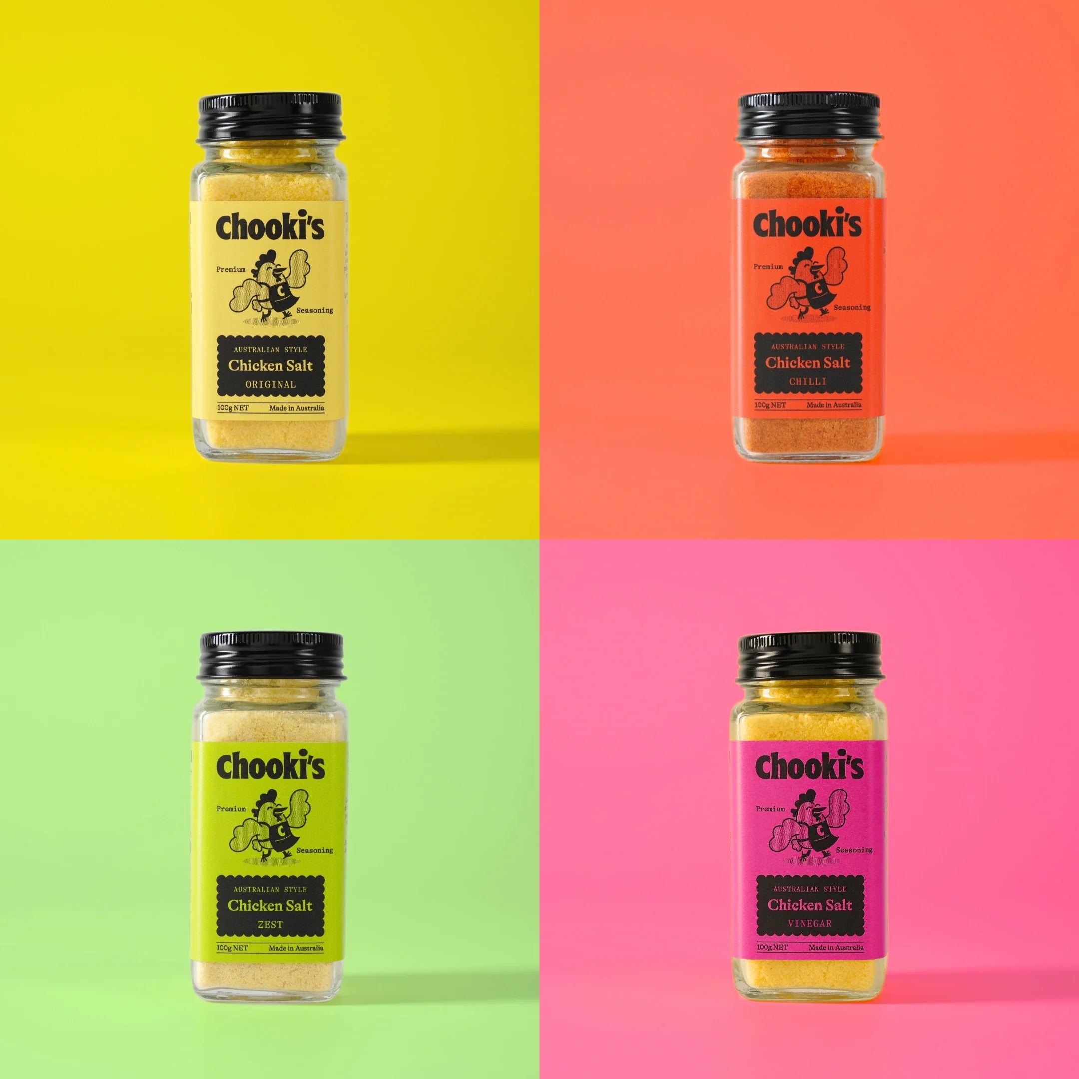 Build Your Own Pack - all four Chooki's chicken salt flavours